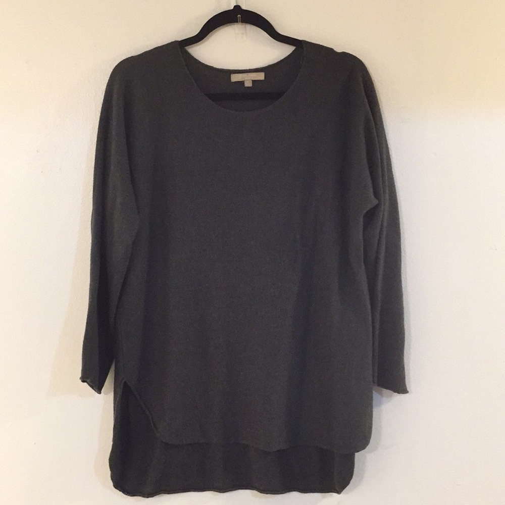 Gray Joan Vass Studio Hi-Lo Top